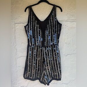 H&M Black and Silver Sequin Romper (New)